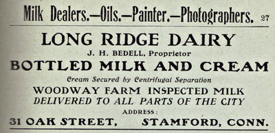Long Ridge Dairy Ad, 1908