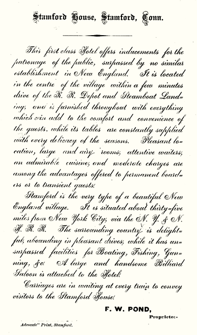 promotional description of the Stamford House Hotel